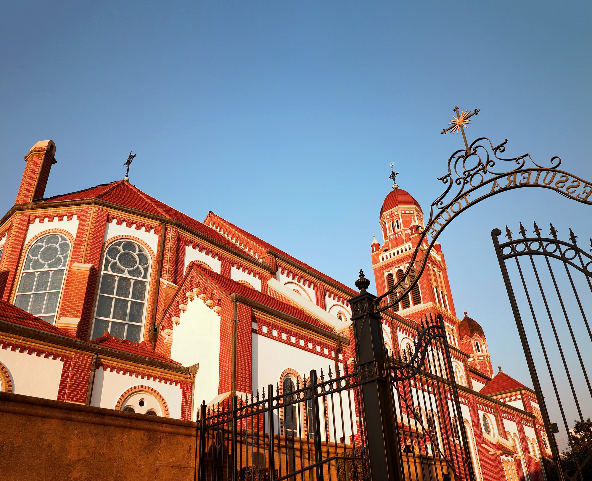 Historic architecture against a blue sky